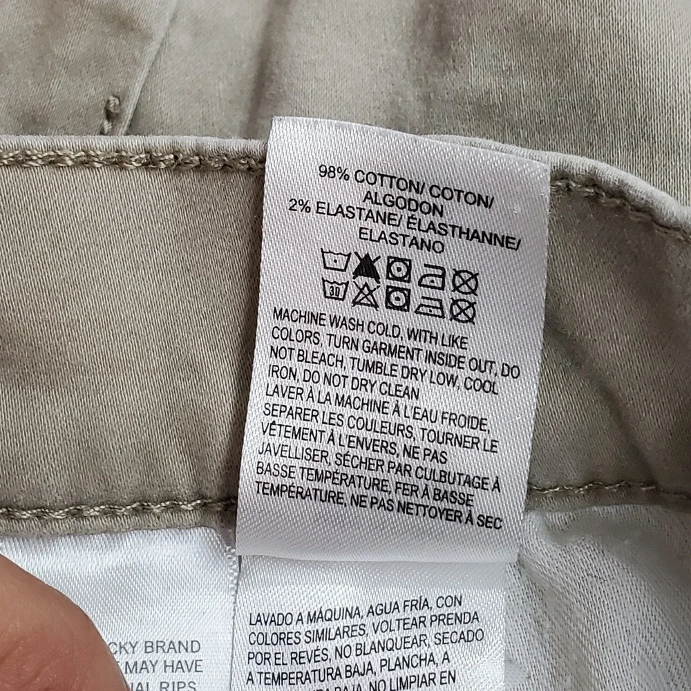 Lucky Brand Men Pants 34X30 Khaki Khakis 121 Slim Straight Button 28
